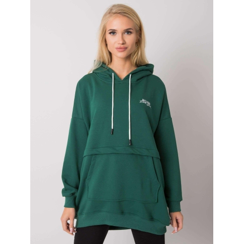 Dámská tmavě zelená klokaní mikina