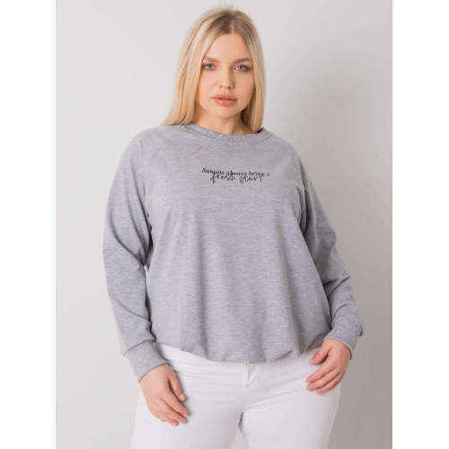 Šedá melanžová dámská mikina větší velikosti