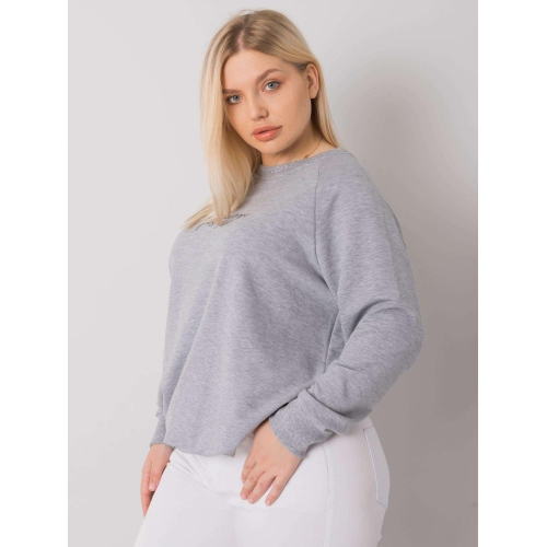 Šedá melanžová dámská mikina větší velikosti