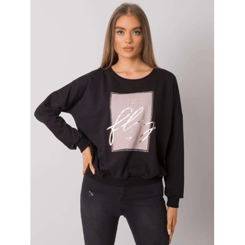 Dámská černá mikina bez kapuce