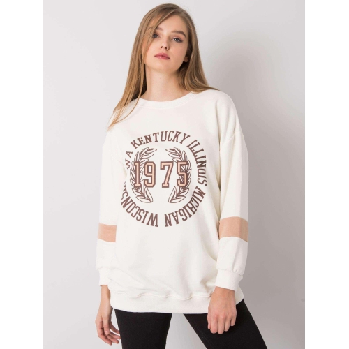 Bavlněná oversize mikina Ecru s potiskem