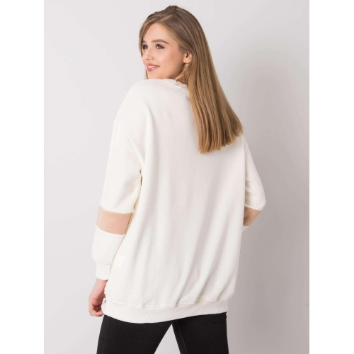 Bavlněná oversize mikina Ecru s potiskem