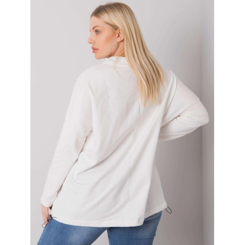 Ecru mikina plus velikosti s potiskem a kapsami