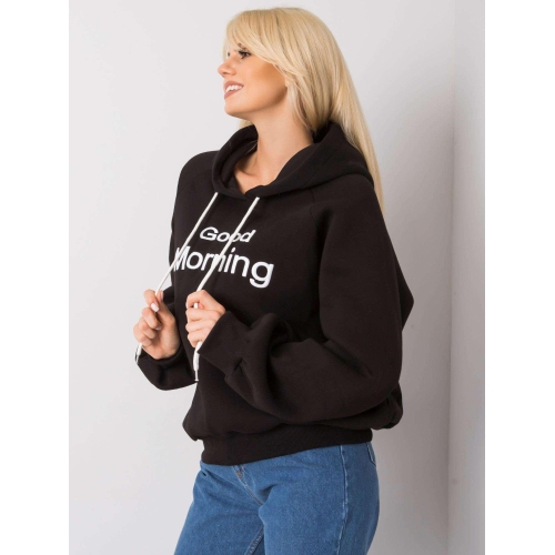 Černá vatovaná mikina s kapucí