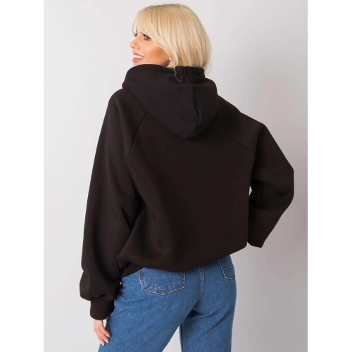 Černá vatovaná mikina s kapucí