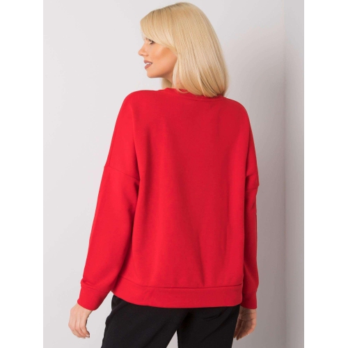 RUE PARIS Červená mikina bez kapuce