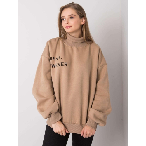 Tmavě béžová zateplená mikina s rolákem