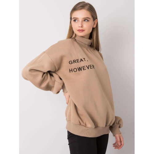 Tmavě béžová zateplená mikina s rolákem