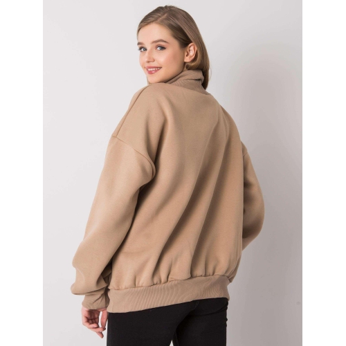Tmavě béžová zateplená mikina s rolákem