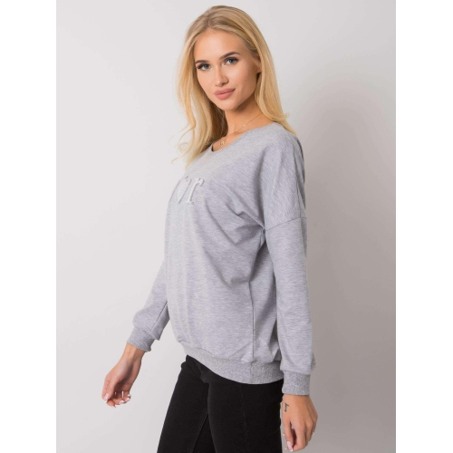 Dámská mikina šedá melange bez kapuce