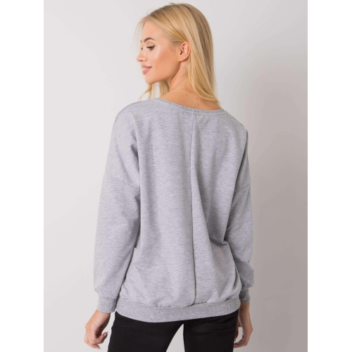 Dámská mikina šedá melange bez kapuce