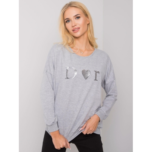 Dámská mikina šedá melange bez kapuce