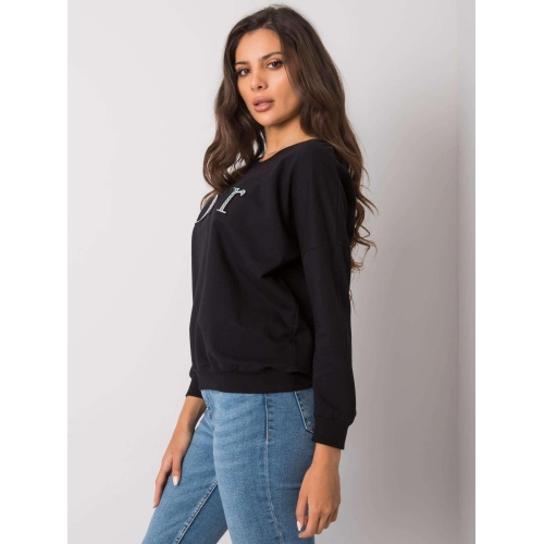 Černá dámská mikina bez kapuce