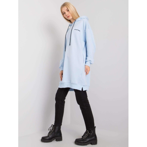 Světle modrá dámská mikina s kapucí