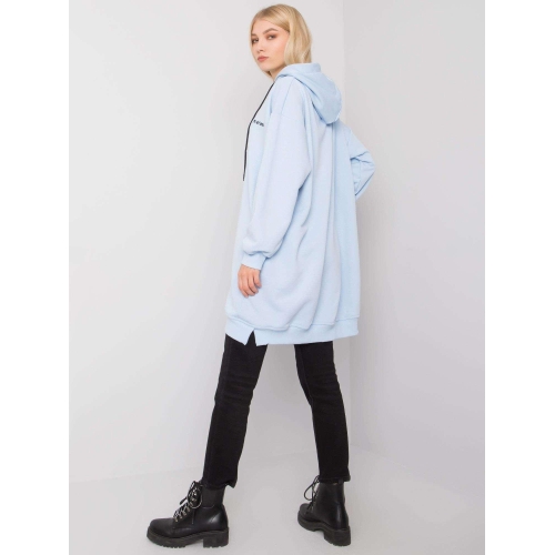 Světle modrá dámská mikina s kapucí