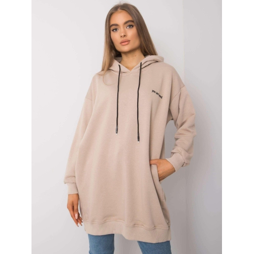 Béžová dámská mikina s kapucí