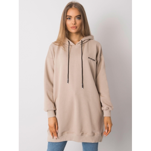 Béžová dámská mikina s kapucí