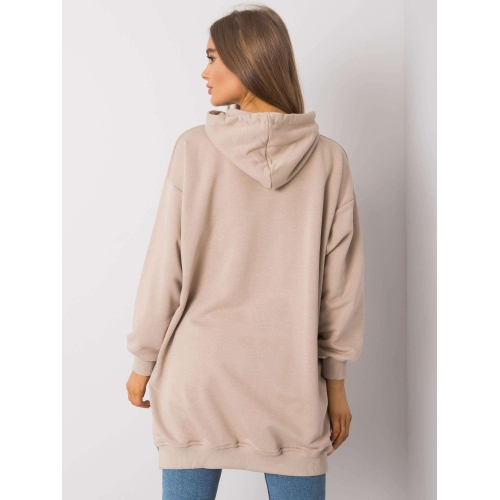 Béžová dámská mikina s kapucí