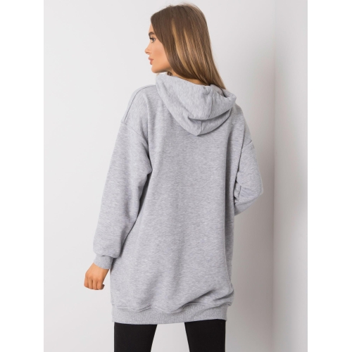 Dámská mikina s kapucí v šedé barvě melange