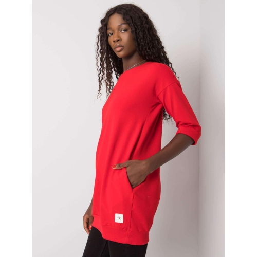 Dámská červená dlouhá mikina