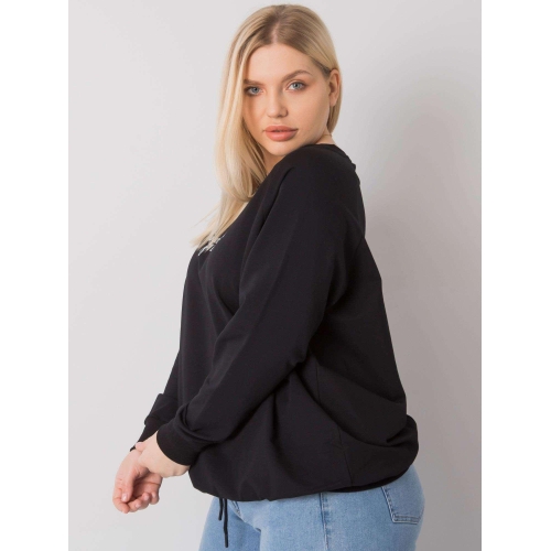 Dámská mikina plus velikosti černé barvy