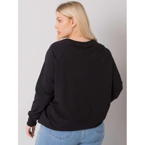 Dámská mikina plus velikosti černé barvy