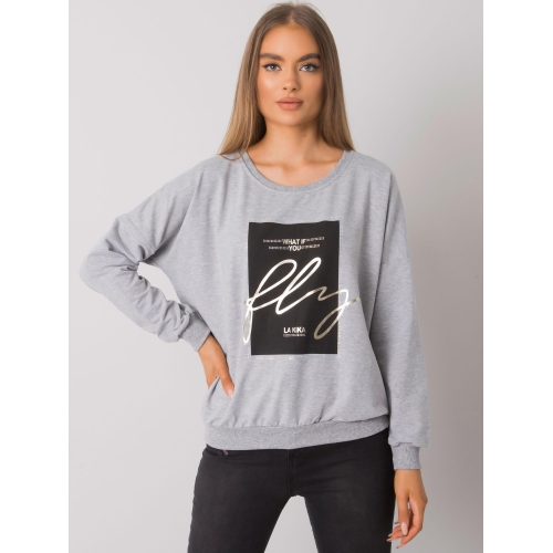 Dámská mikina šedá melange bez kapuce