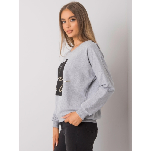 Dámská mikina šedá melange bez kapuce