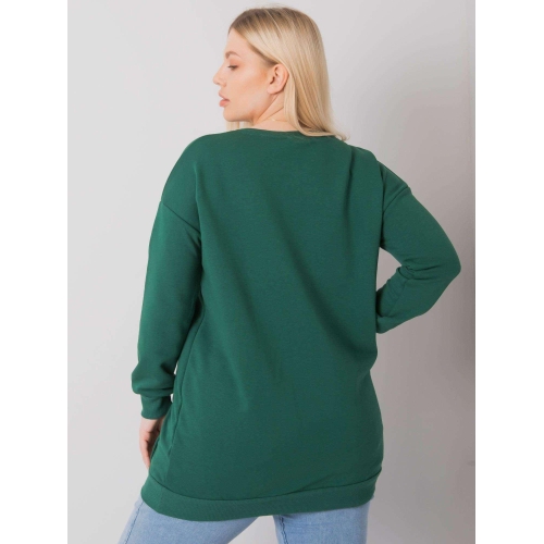 Tmavě zelená mikina klokaní plus velikosti