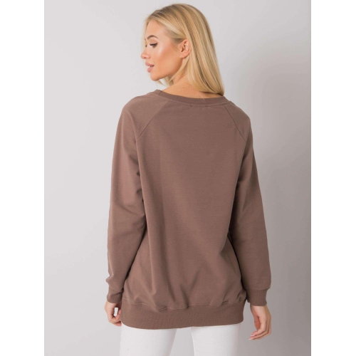 RUE PARIS Hnědá bavlněná mikina pro ženy