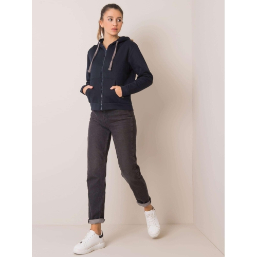 VY MNĚ NEZNÁTE Námořnická modrá mikina na zip