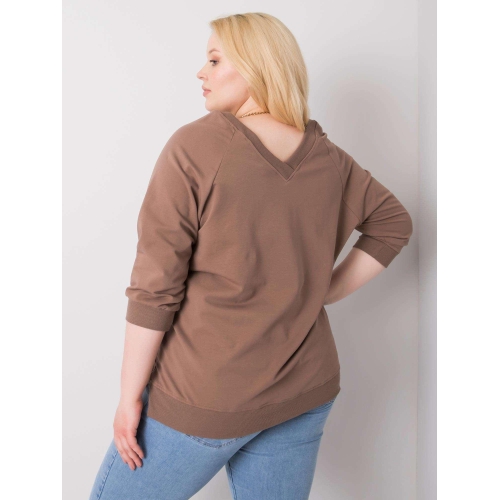 Hnědá bavlněná mikina velikosti plus