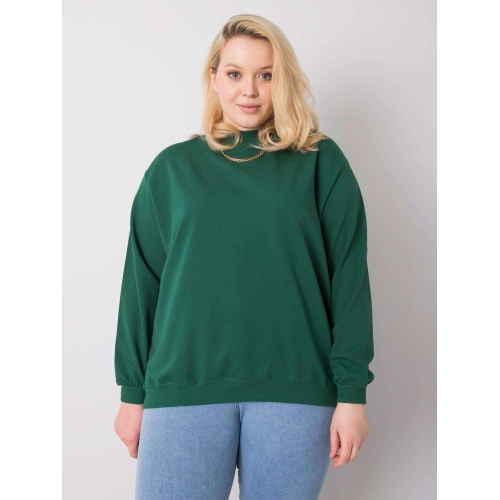Tmavě zelená mikina plus size basic