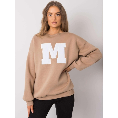 Béžová mikina bez kapuce