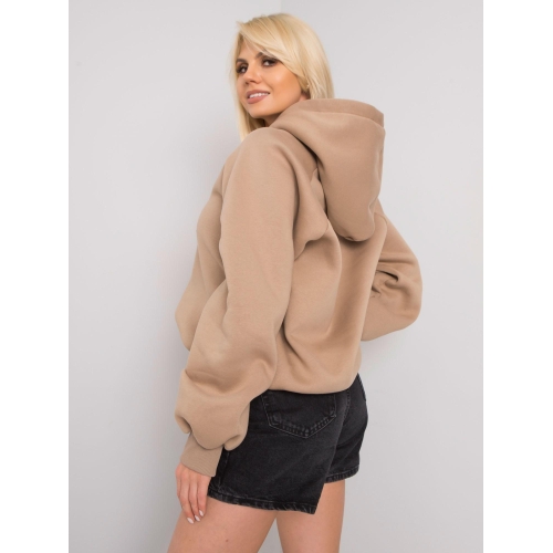 Tmavě béžová oversize polstrovaná mikina