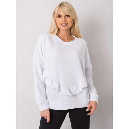 RUE PARIS Bílá mikina bez kapuce