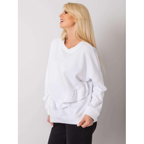 RUE PARIS Bílá mikina bez kapuce