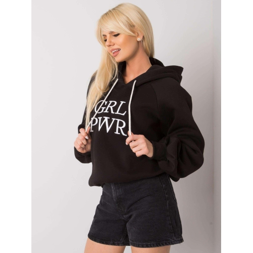 Černá oversized mikina s vycpávkou