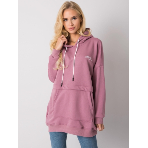 Světlejší růžová dámská klokaní mikina