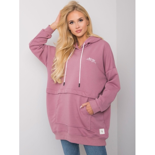 Světlejší růžová dámská klokaní mikina