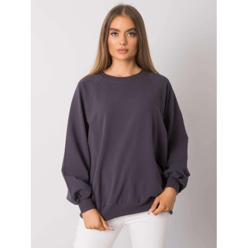 Bavlněná mikina RUE PARIS Graphite bez kapuce