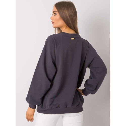 Bavlněná mikina RUE PARIS Graphite bez kapuce