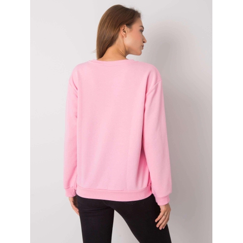 RUE PARIS Růžová mikina bez kapuce