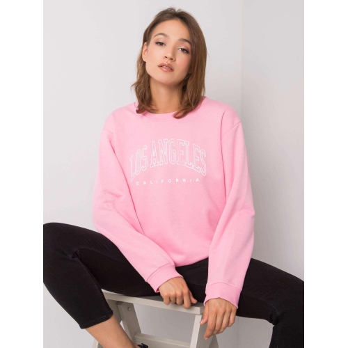 RUE PARIS Růžová mikina bez kapuce