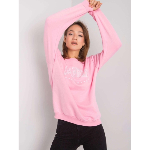 RUE PARIS Růžová mikina bez kapuce