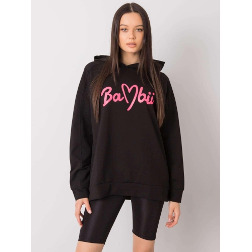 Dámská černá mikina s kapucí s kapsami