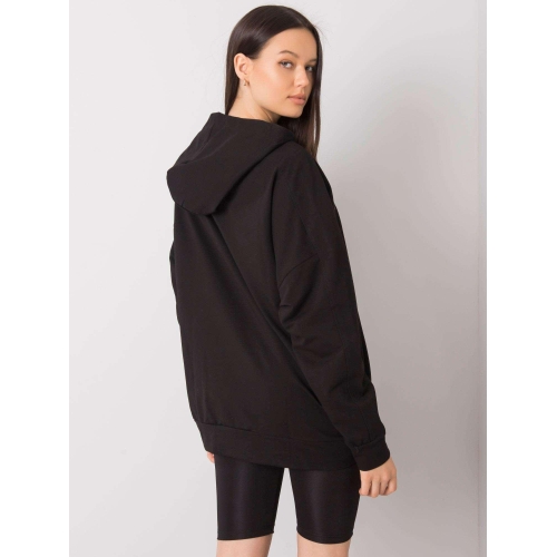 Dámská černá mikina s kapucí s kapsami