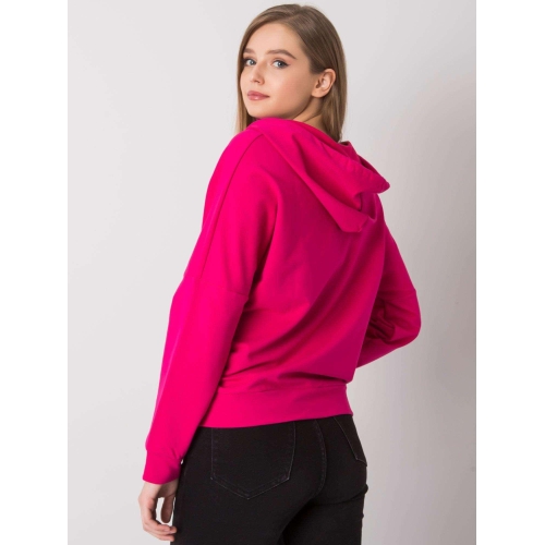 Fuchsiová mikina na zip s kapucí
