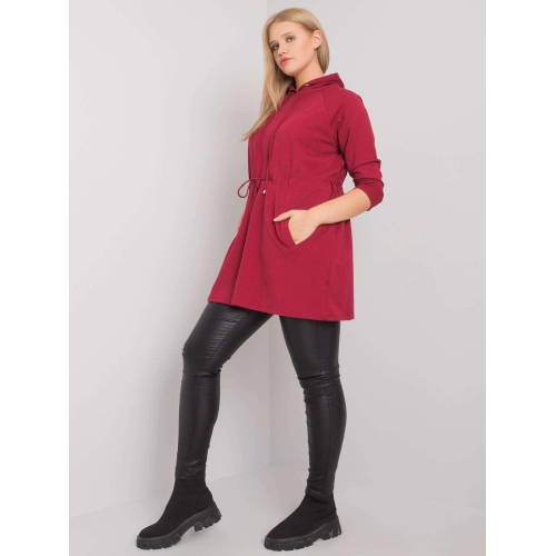 Velká vínová dlouhá mikina