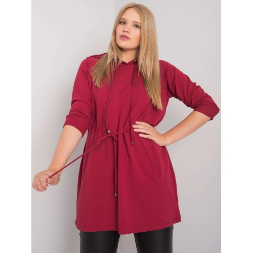 Velká vínová dlouhá mikina